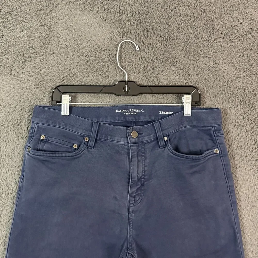 Banana Republic Traveler Jeans Mens 33x30 Blue Slim Fit Stretch Denim Pants